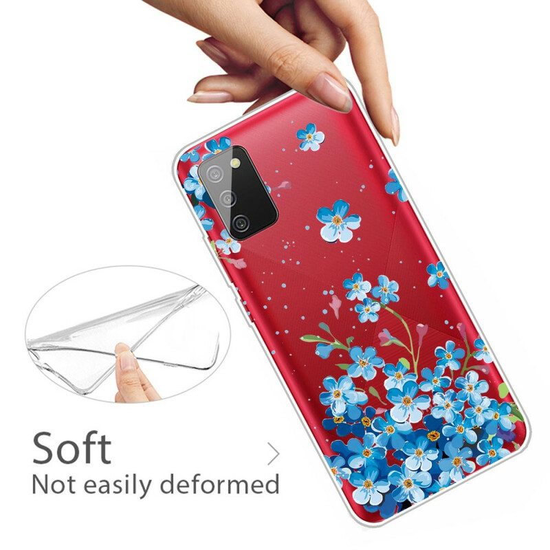 Skal För Samsung Galaxy A02s Blå Blommor