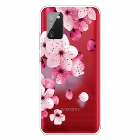 Skal För Samsung Galaxy A02s Små Rosa Blommor
