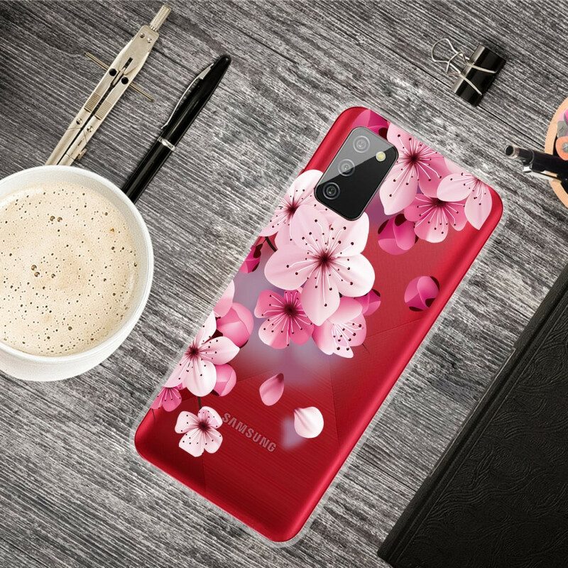 Skal För Samsung Galaxy A02s Små Rosa Blommor