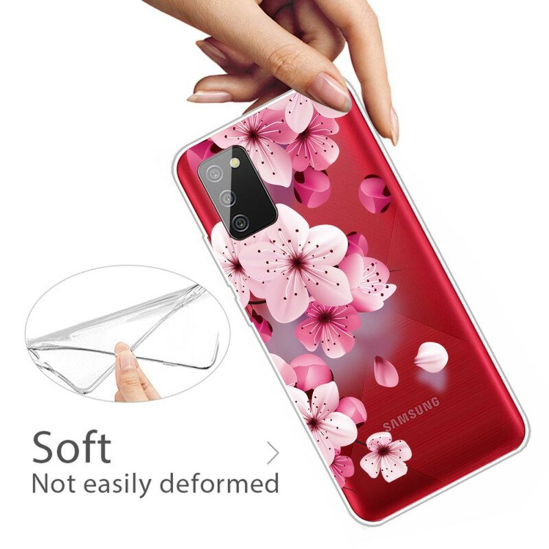 Skal För Samsung Galaxy A02s Små Rosa Blommor