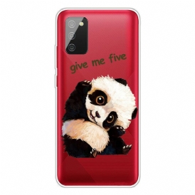 Skal För Samsung Galaxy A02s Transparent Panda Ge Mig Fem