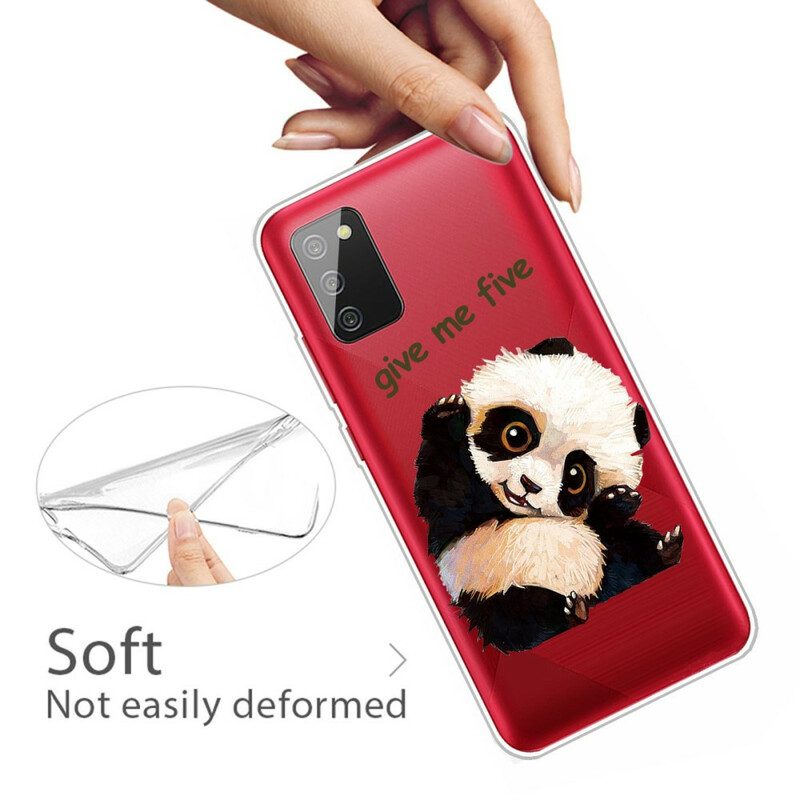 Skal För Samsung Galaxy A02s Transparent Panda Ge Mig Fem