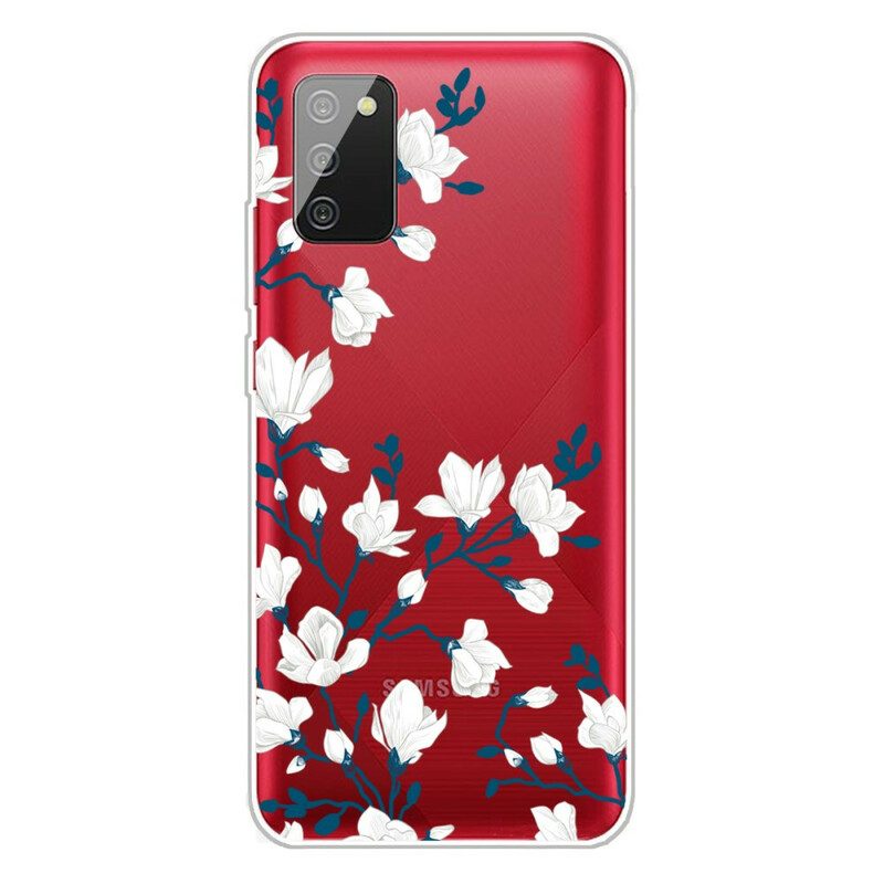 Skal För Samsung Galaxy A02s Vita Blommor