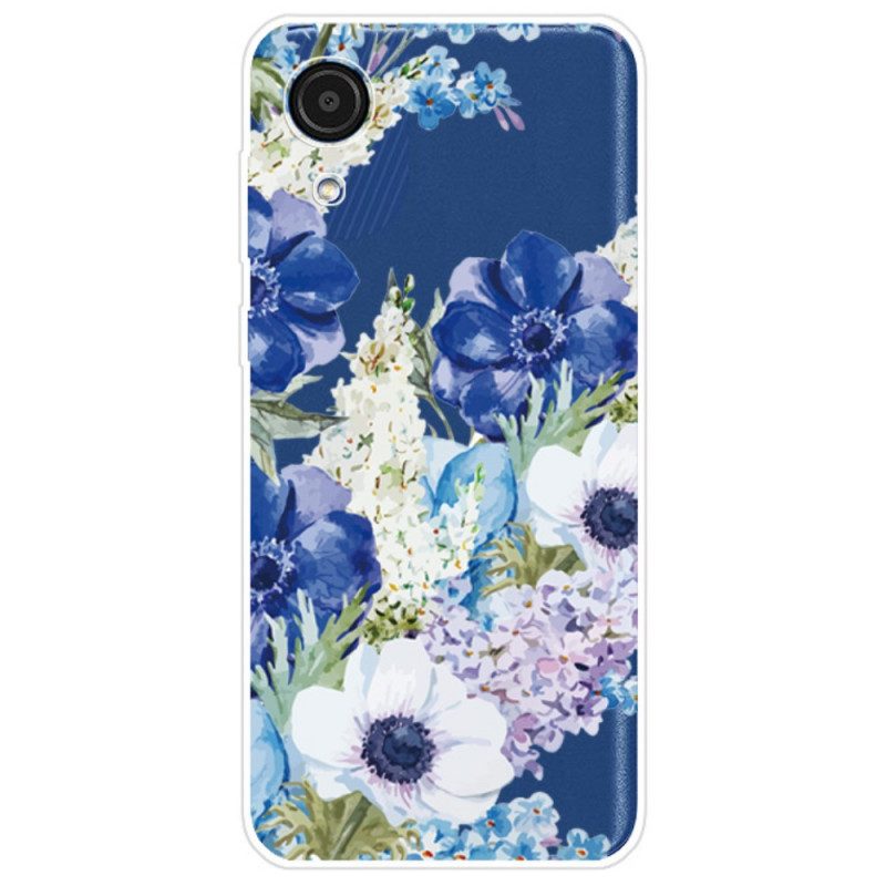Skal För Samsung Galaxy A03 Core Akvarell Blå Blommor