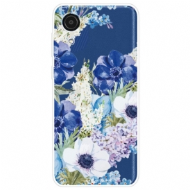 Skal För Samsung Galaxy A03 Core Akvarell Blå Blommor