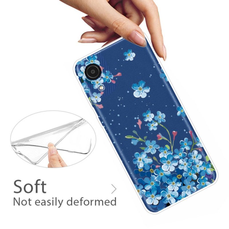 Skal För Samsung Galaxy A03 Core Blå Blommor