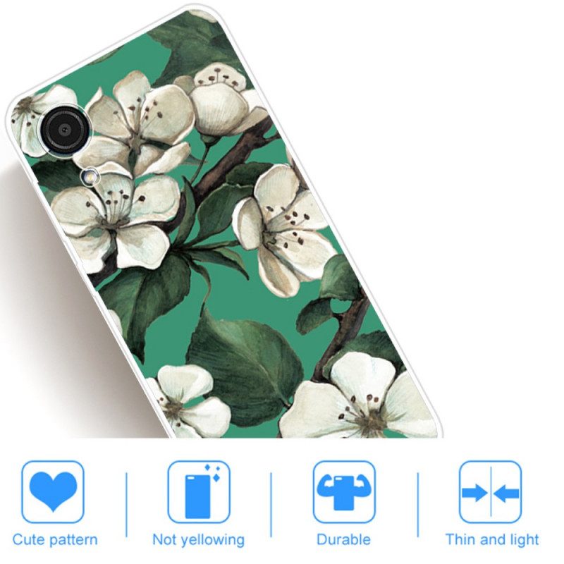 Skal För Samsung Galaxy A03 Core Målade Vita Blommor