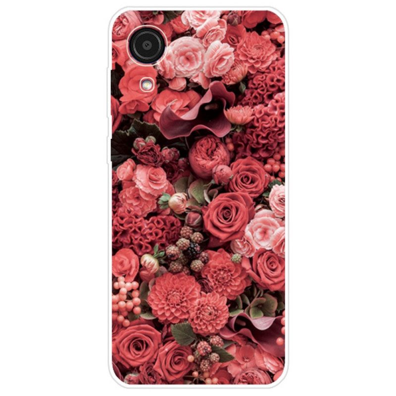 Skal För Samsung Galaxy A03 Core Rosa Blommor