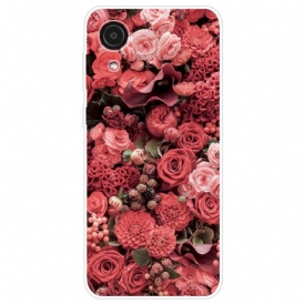 Skal För Samsung Galaxy A03 Core Rosa Blommor