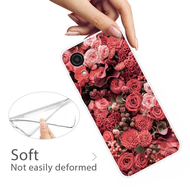 Skal För Samsung Galaxy A03 Core Rosa Blommor