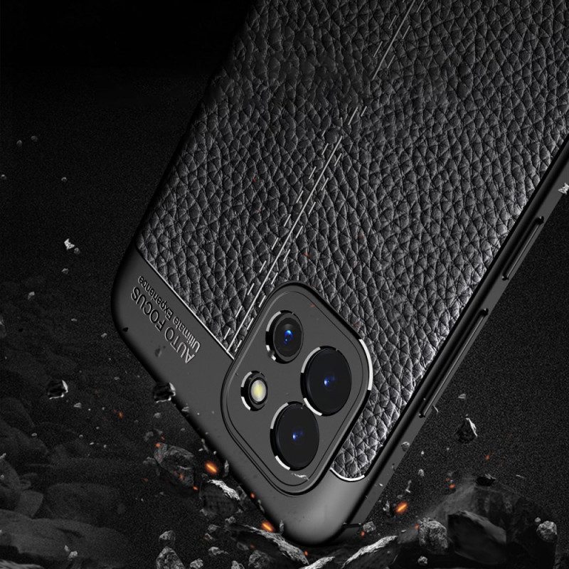 Skal För Samsung Galaxy A03 Double Line Litchi Lädereffekt
