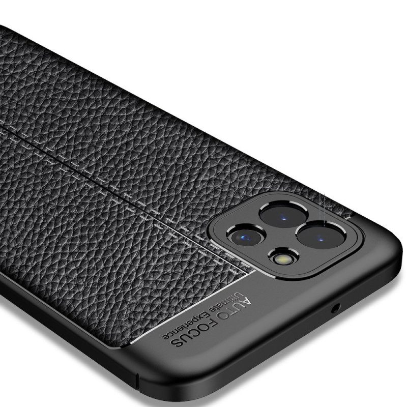 Skal För Samsung Galaxy A03 Double Line Litchi Lädereffekt