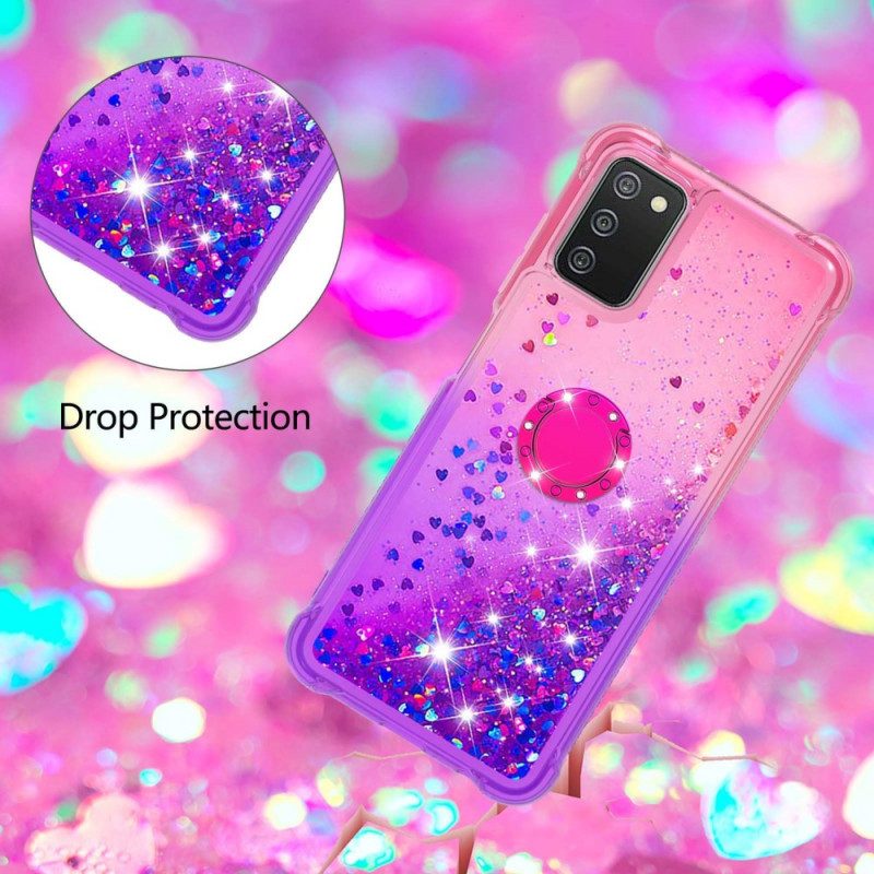 Skal För Samsung Galaxy A03s Glitter Ring-stöd