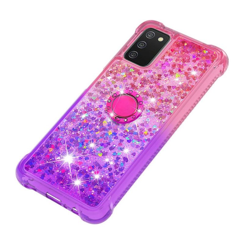 Skal För Samsung Galaxy A03s Glitter Ring-stöd