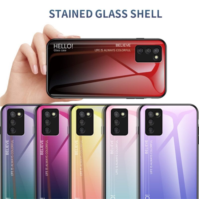 Skal För Samsung Galaxy A03s Hej Härdat Glas