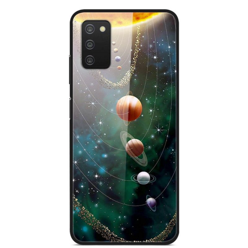 Skal För Samsung Galaxy A03s Solar System Planet Tempered Glass