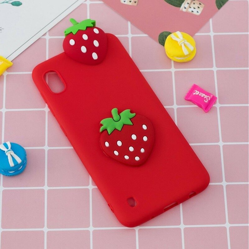 Skal För Samsung Galaxy A10 3d Strawberry