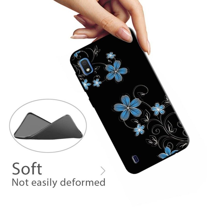 Skal För Samsung Galaxy A10 Blå Blommor