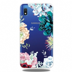 Skal För Samsung Galaxy A10 Sömlösa Akvarellblommor