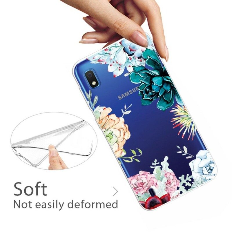 Skal För Samsung Galaxy A10 Sömlösa Akvarellblommor