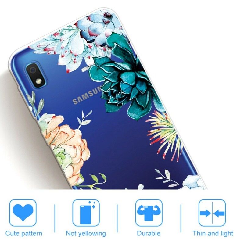 Skal För Samsung Galaxy A10 Sömlösa Akvarellblommor