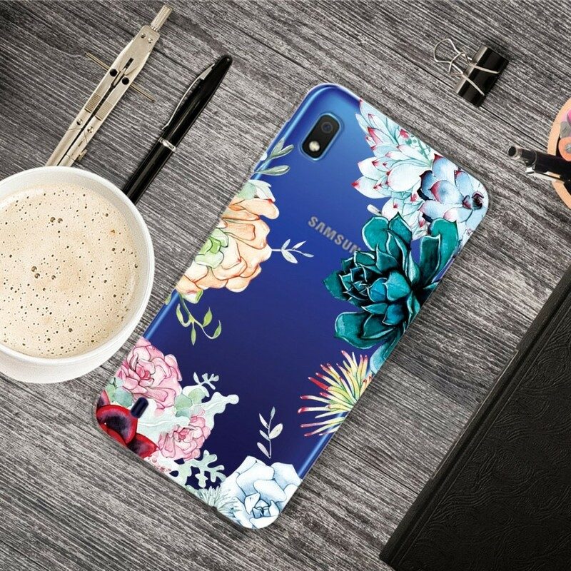 Skal För Samsung Galaxy A10 Sömlösa Akvarellblommor