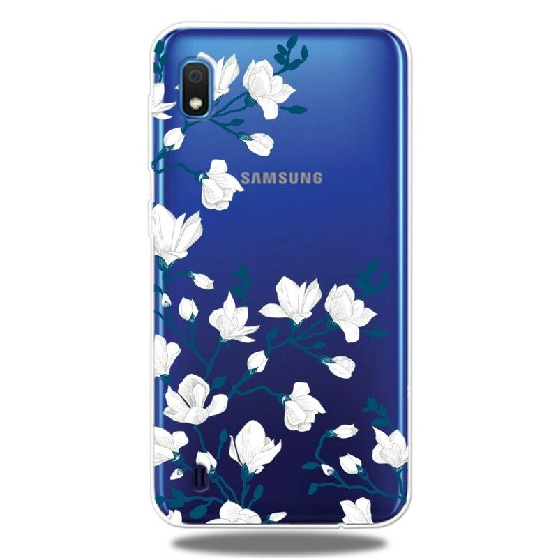 Skal För Samsung Galaxy A10 Vita Blommor