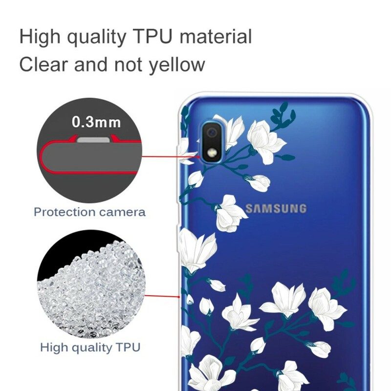 Skal För Samsung Galaxy A10 Vita Blommor