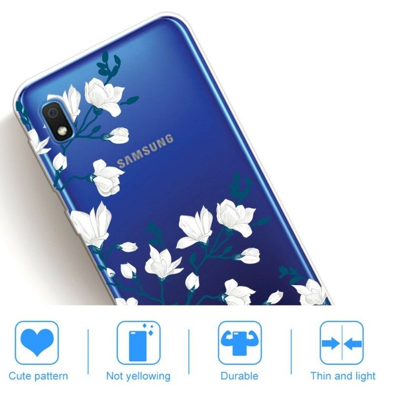 Skal För Samsung Galaxy A10 Vita Blommor