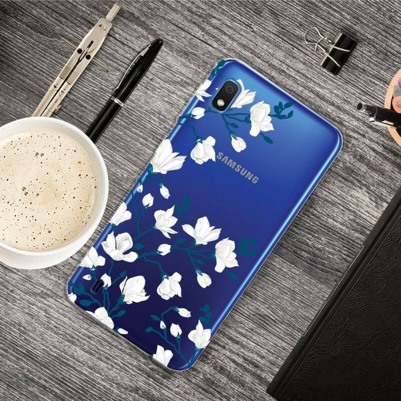 Skal För Samsung Galaxy A10 Vita Blommor