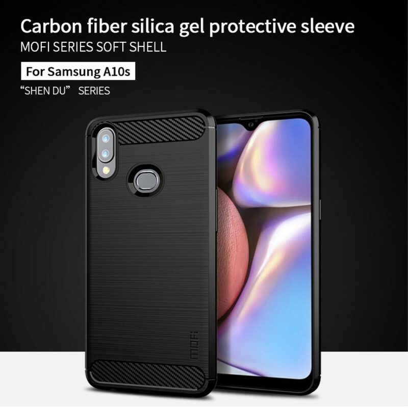 Skal För Samsung Galaxy A10s Mofi Borstad Kolfiber