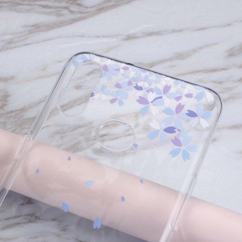 Skal För Samsung Galaxy A10s Transparenta Fjärilar Och Blommor