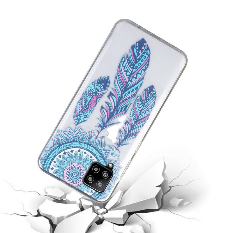 Skal För Samsung Galaxy A12 / M12 Blå Fjädrar Drömfångare