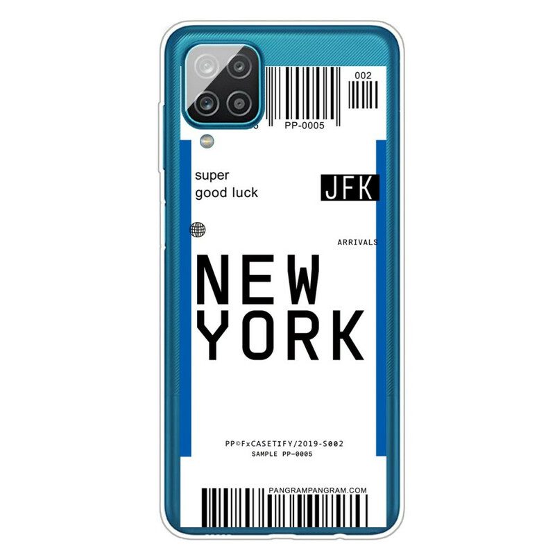 Skal För Samsung Galaxy A12 / M12 Boardingkort Till New York