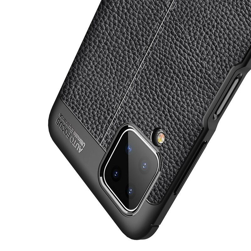 Skal För Samsung Galaxy A12 / M12 Double Line Litchi Lädereffekt