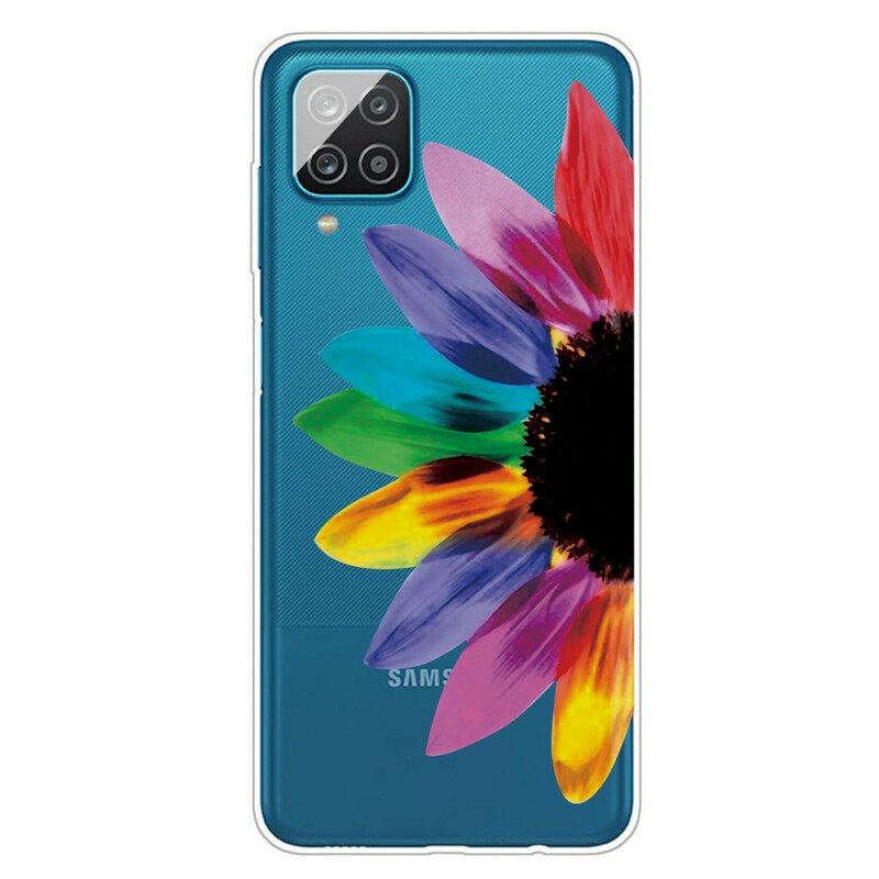 Skal För Samsung Galaxy A12 / M12 Färgstark Blomma