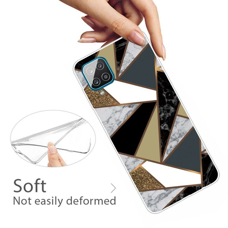 Skal För Samsung Galaxy A12 / M12 Geometrisk Marmor