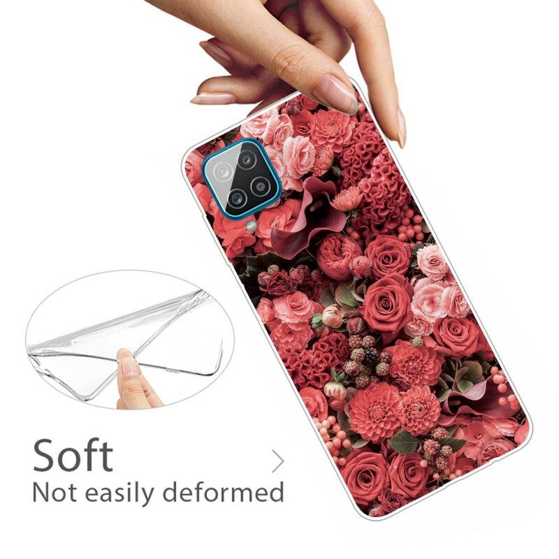Skal För Samsung Galaxy A12 / M12 Intensiva Blommor