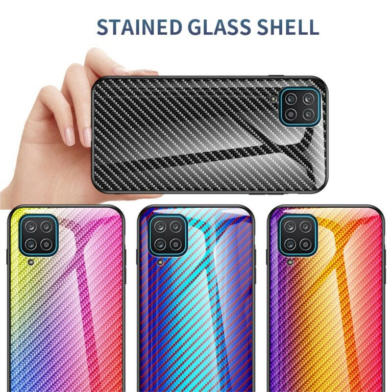 Skal För Samsung Galaxy A12 / M12 Kolfiberhärdat Glas