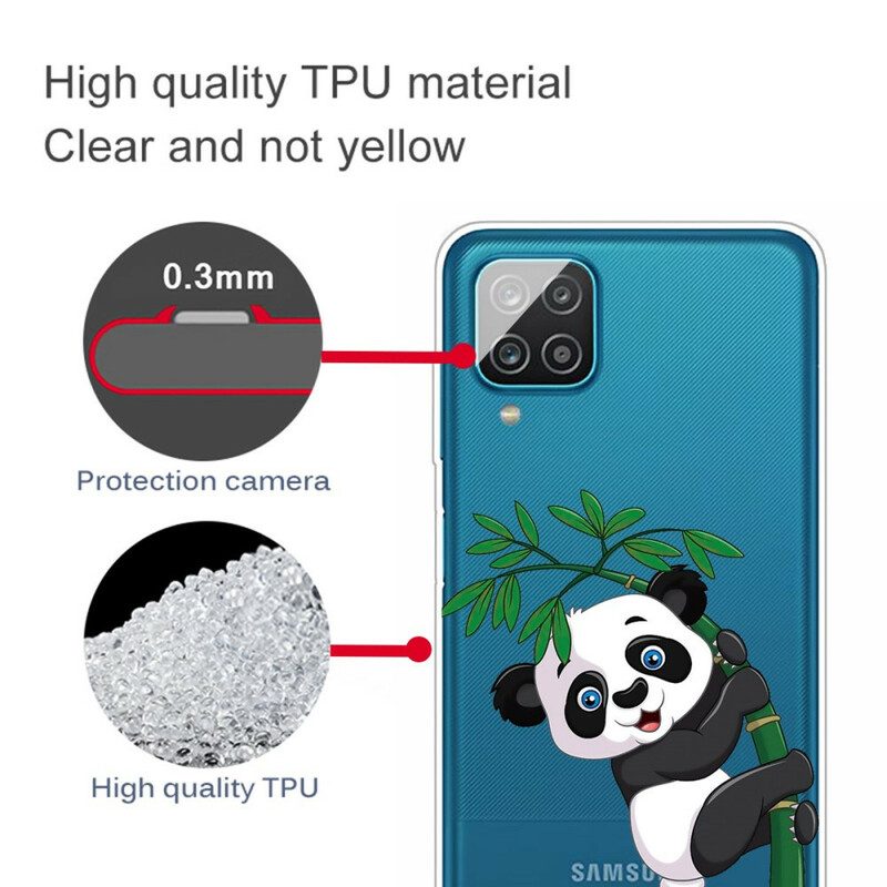 Skal För Samsung Galaxy A12 / M12 Sömlös Panda På Bambu