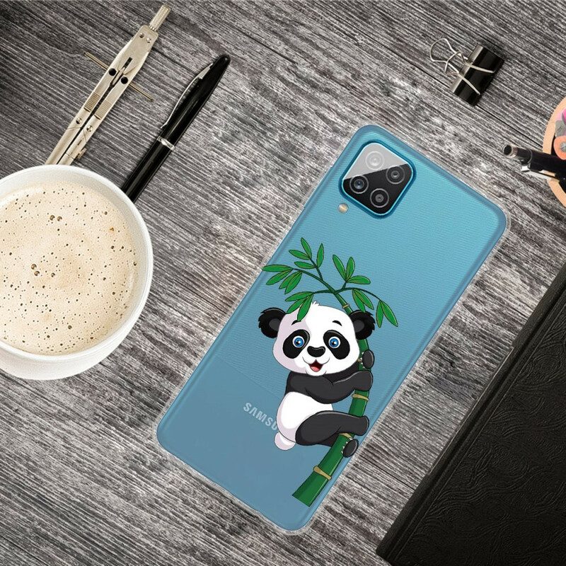 Skal För Samsung Galaxy A12 / M12 Sömlös Panda På Bambu