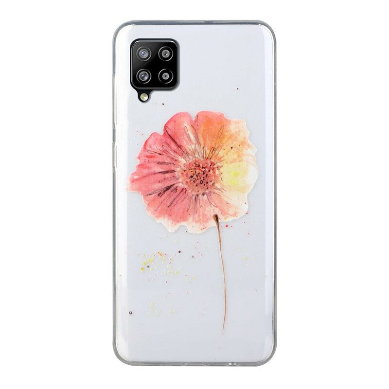 Skal För Samsung Galaxy A12 / M12 Sömlöst Blommönster I Akvarell