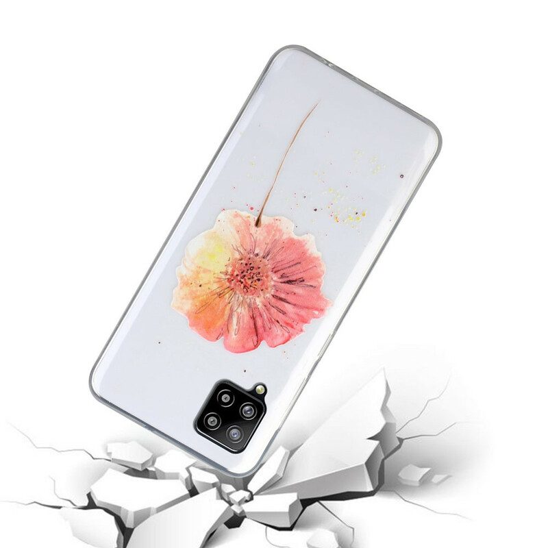 Skal För Samsung Galaxy A12 / M12 Sömlöst Blommönster I Akvarell