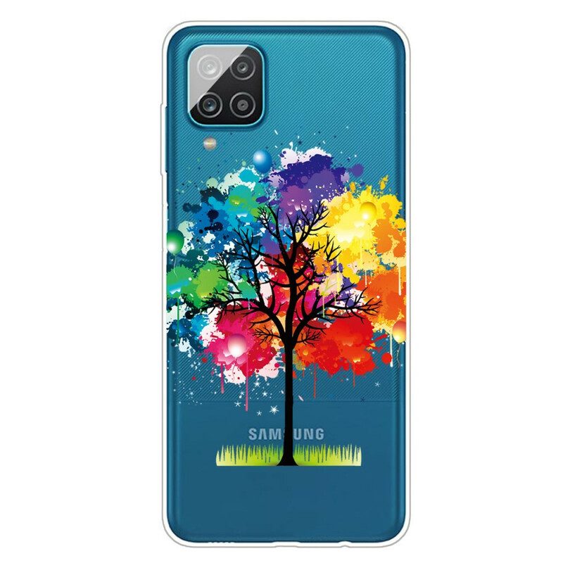 Skal För Samsung Galaxy A12 / M12 Transparent Akvarellträd