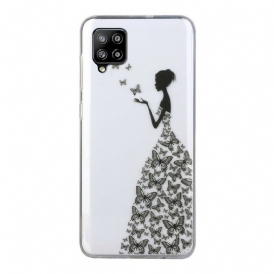 Skal För Samsung Galaxy A12 / M12 Transparent Butterflies Dress