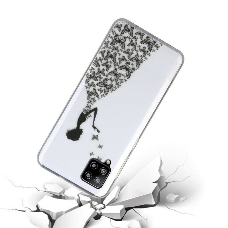 Skal För Samsung Galaxy A12 / M12 Transparent Butterflies Dress