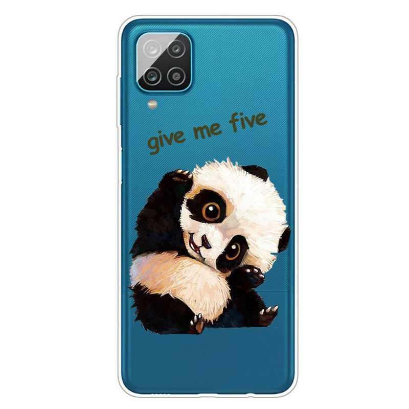 Skal För Samsung Galaxy A12 / M12 Transparent Panda Ge Mig Fem