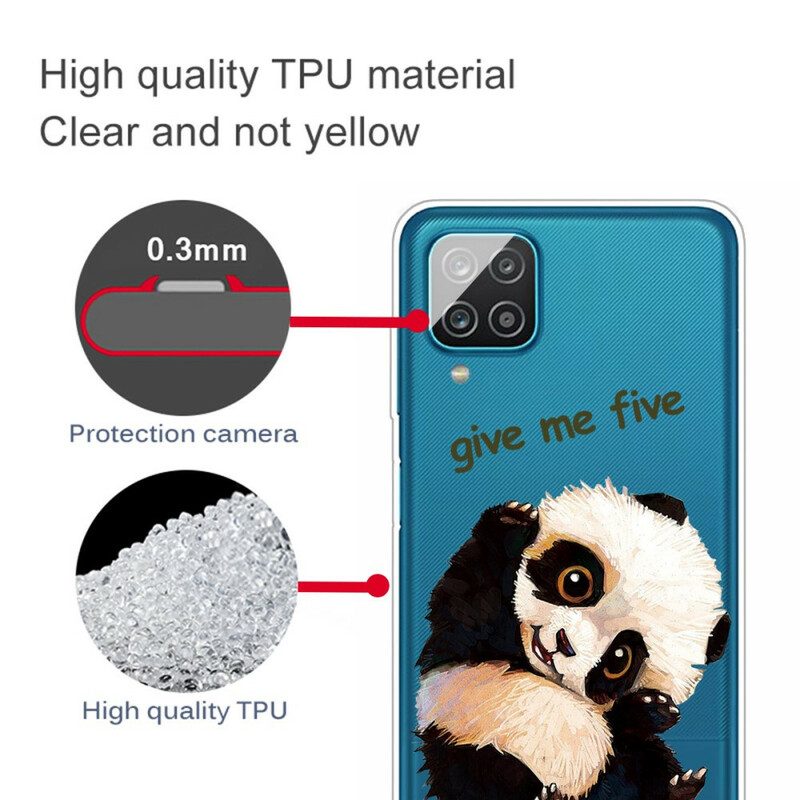 Skal För Samsung Galaxy A12 / M12 Transparent Panda Ge Mig Fem