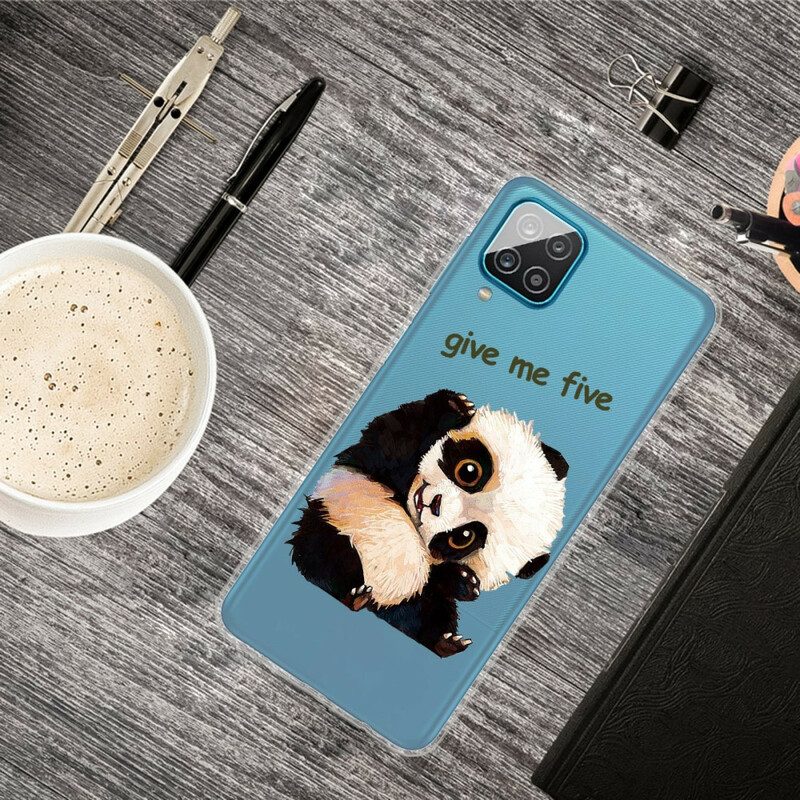 Skal För Samsung Galaxy A12 / M12 Transparent Panda Ge Mig Fem