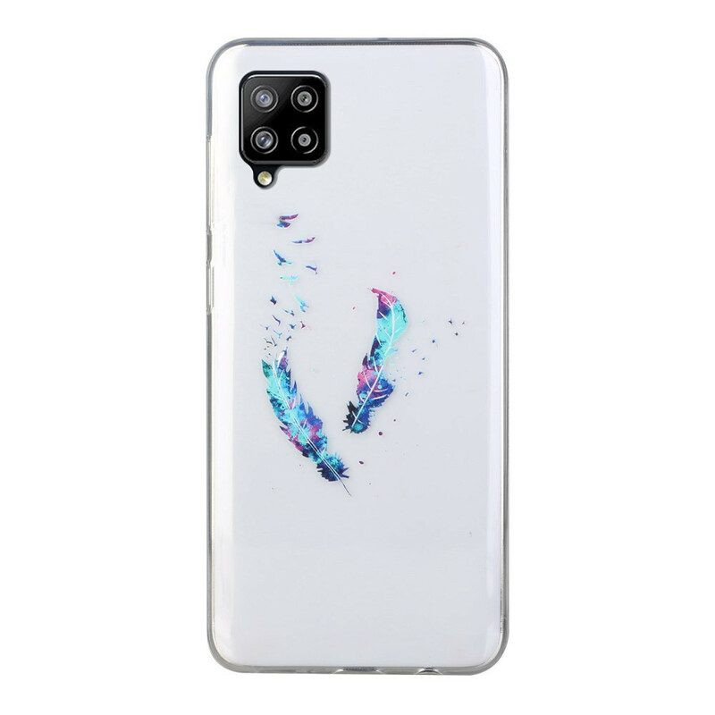 Skal För Samsung Galaxy A12 / M12 Transparenta Fjädrar